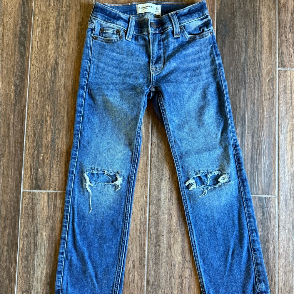 Abercrombie Kids Blue Distressed Skinny Jeans
